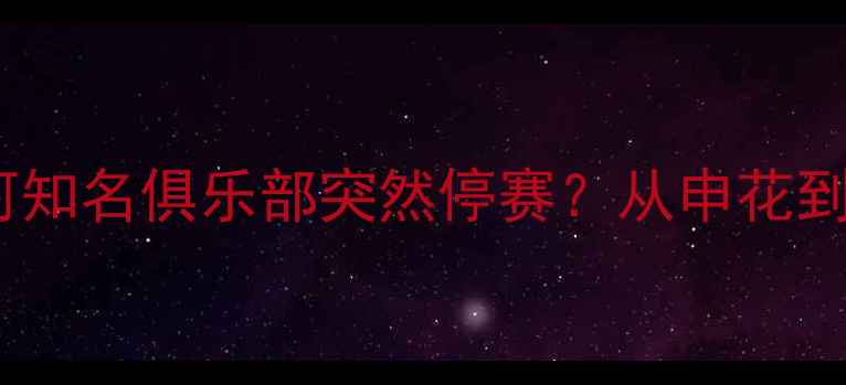 图片 足球赛事变动深度：为何知名俱乐部突然停赛？从申花到国安的赛事调整启示录1