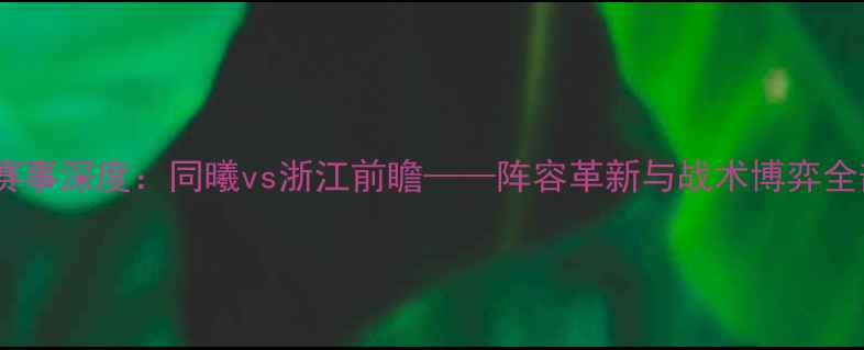 图片 足球赛事深度：同曦vs浙江前瞻——阵容革新与战术博弈全剖析1