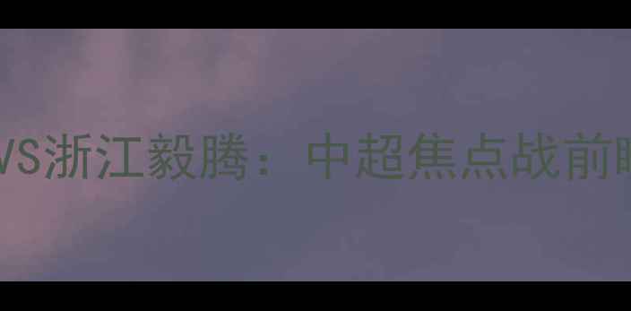 图片 辽宁宏运VS浙江毅腾：中超焦点战前瞻与战术2