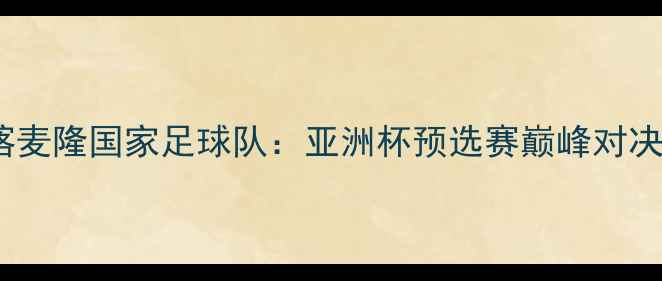 图片 辽宁宏运vs喀麦隆国家足球队：亚洲杯预选赛巅峰对决前瞻与战术2