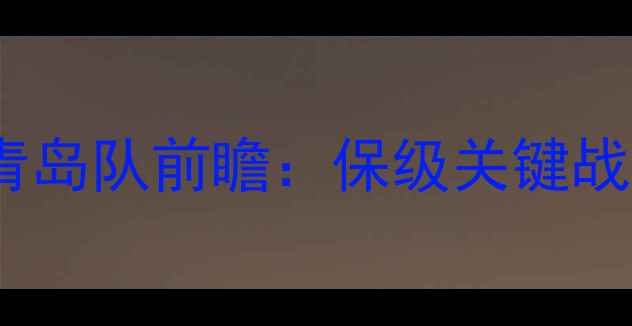 图片 辽宁宏运vs青岛队前瞻：保级关键战谁能逆袭？2