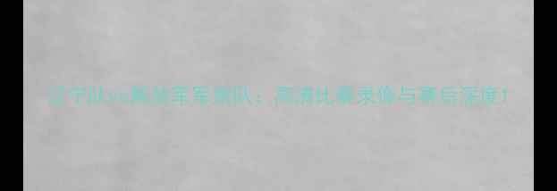 图片 辽宁队vs解放军军旅队：高清比赛录像与赛后深度1