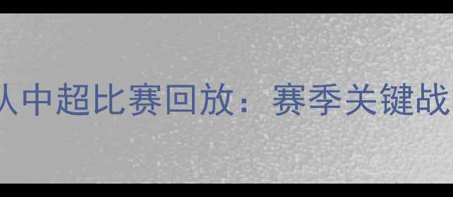 图片 辽宁队中超比赛回放：赛季关键战役全2
