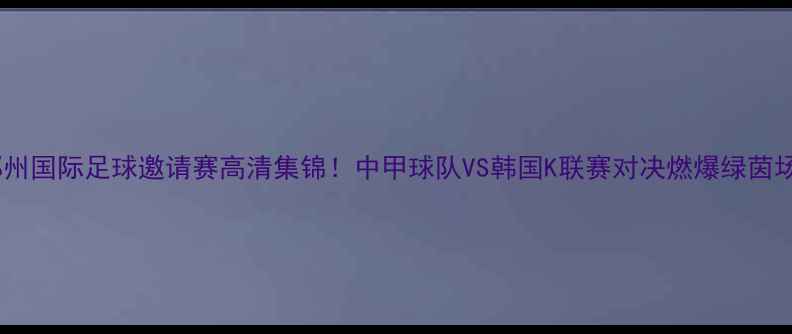 图片 郑州国际足球邀请赛高清集锦！中甲球队VS韩国K联赛对决燃爆绿茵场2