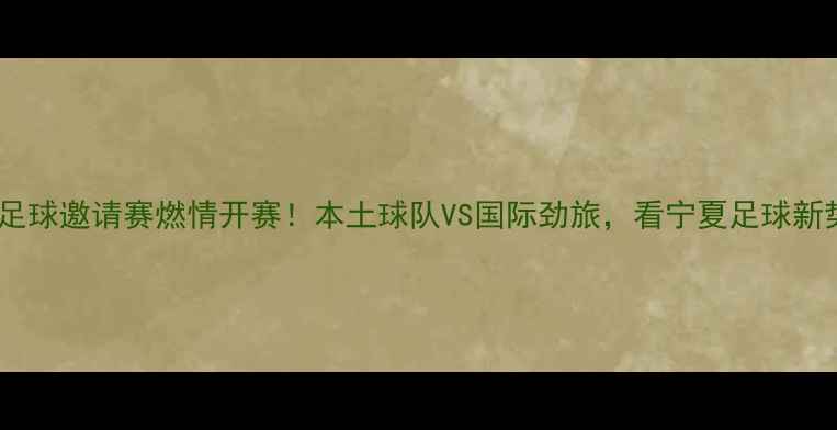 图片 银川国际足球邀请赛燃情开赛！本土球队VS国际劲旅，看宁夏足球新势力崛起1