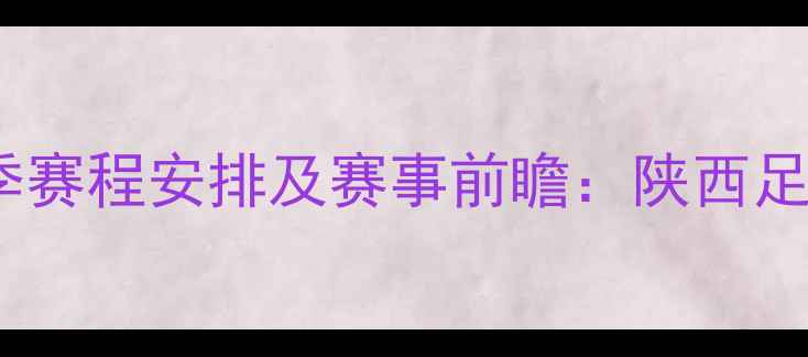 图片 陕西信达足球队赛季赛程安排及赛事前瞻：陕西足球新势力崛起指南1