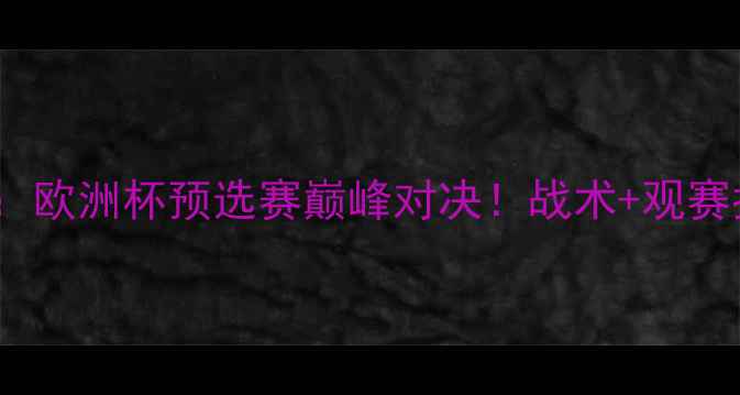 图片 马刺vs太阳：欧洲杯预选赛巅峰对决！战术+观赛指南全公开2