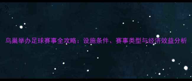 图片 鸟巢举办足球赛事全攻略：设施条件、赛事类型与经济效益分析