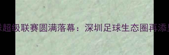 图片 鹏城杯足球超级联赛圆满落幕：深圳足球生态圈再添里程碑事件