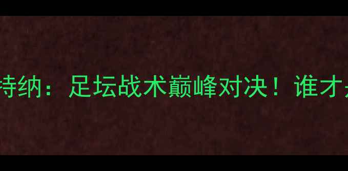 图片 麦克斯霍洛威vs阿兰·特特纳：足坛战术巅峰对决！谁才是现代足球的战术大师？1