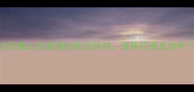 图片 🏆足协杯鲁能vs延边前瞻山东豪强VS延边铁骑，谁将问鼎足协杯？深度+赛事预测！1