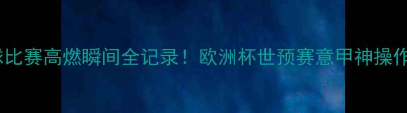 图片 🏆足球比赛高燃瞬间全记录！欧洲杯世预赛意甲神操作合集2