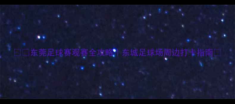 图片 🏟️东莞足球赛观赛全攻略｜东城足球场周边打卡指南🔥