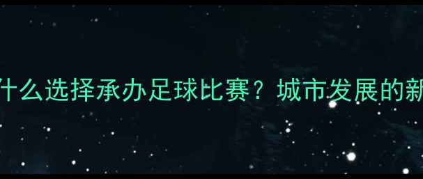 图片 📌为什么选择承办足球比赛？城市发展的新机遇