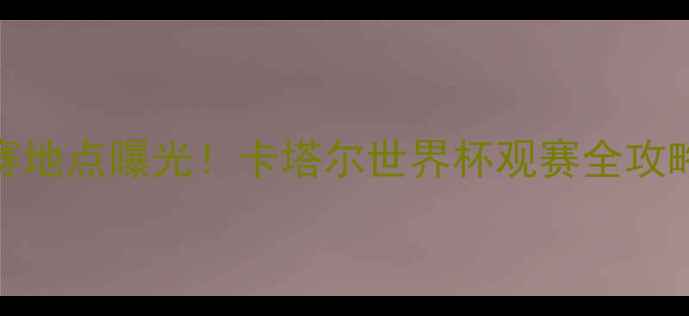图片 🔥中国VS卡塔尔比赛地点曝光！卡塔尔世界杯观赛全攻略+交通住宿指南🔥1