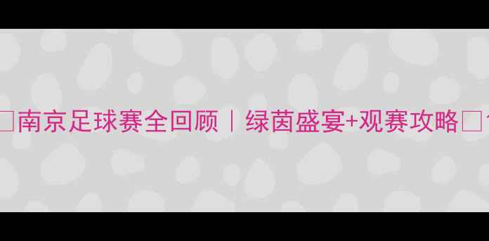 图片 🔥南京足球赛全回顾｜绿茵盛宴+观赛攻略🔥1