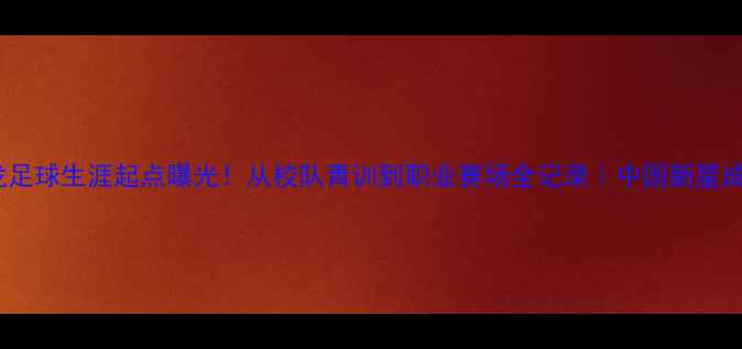 图片 🔥周跃龙足球生涯起点曝光！从校队青训到职业赛场全记录｜中国新星成长密码2
