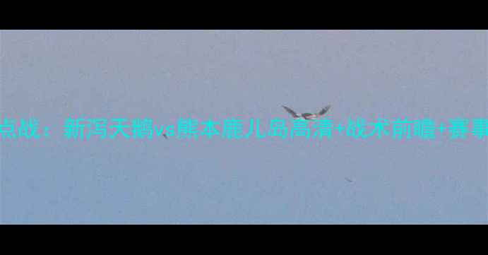 图片 🔥日本J联杯焦点战：新泻天鹅vs熊本鹿儿岛高清+战术前瞻+赛事前瞻全攻略🏆1