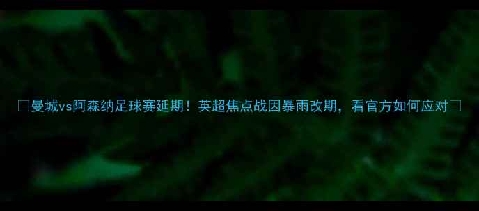 图片 🔥曼城vs阿森纳足球赛延期！英超焦点战因暴雨改期，看官方如何应对🔥