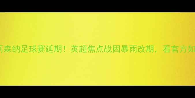 图片 🔥曼城vs阿森纳足球赛延期！英超焦点战因暴雨改期，看官方如何应对🔥1