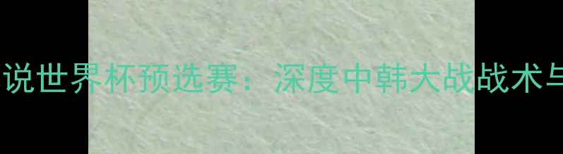图片 🔥杨毅杨健解说世界杯预选赛：深度中韩大战战术与精彩瞬间🔥1