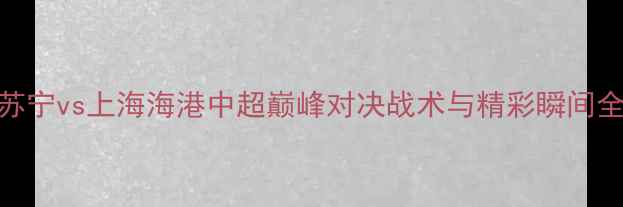 图片 🔥江苏苏宁vs上海海港中超巅峰对决战术与精彩瞬间全回顾！
