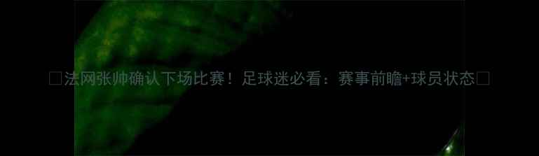 图片 🔥法网张帅确认下场比赛！足球迷必看：赛事前瞻+球员状态🔥