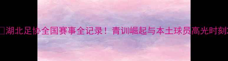 图片 🔥湖北足协全国赛事全记录！青训崛起与本土球员高光时刻2