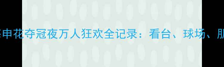 图片 🔥热血沸腾！上海申花夺冠夜万人狂欢全记录：看台、球场、朋友圈的极致庆祝1