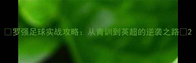 图片 🔥罗强足球实战攻略：从青训到英超的逆袭之路🔥2