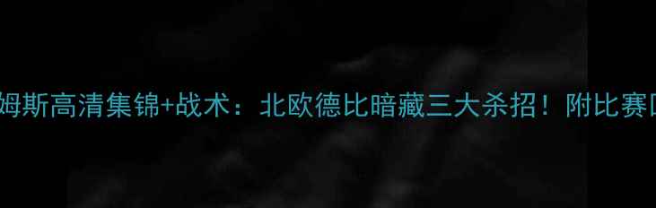图片 🔥赫根vs哈尔姆斯高清集锦+战术：北欧德比暗藏三大杀招！附比赛回顾完整版🔥1