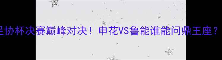图片 🔥足协杯决赛巅峰对决！申花VS鲁能谁能问鼎王座？🔥2