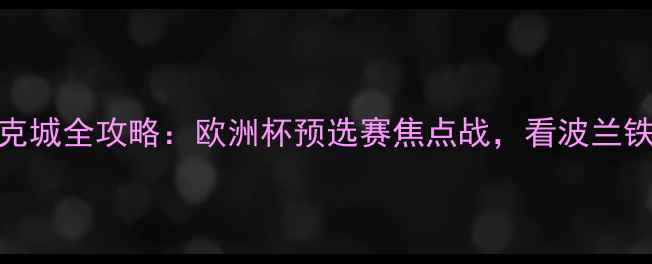 图片 🔥高清直播华沙军vs科克城全攻略：欧洲杯预选赛焦点战，看波兰铁骑如何逆袭！🇵🇱🇮🇪