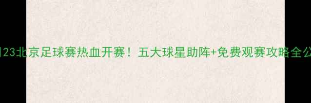 图片 12月23北京足球赛热血开赛！五大球星助阵+免费观赛攻略全公开1