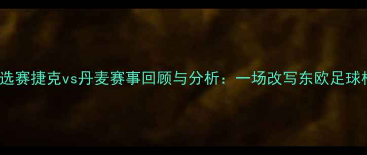 图片 2004年欧洲杯预选赛捷克vs丹麦赛事回顾与分析：一场改写东欧足球格局的经典对决2