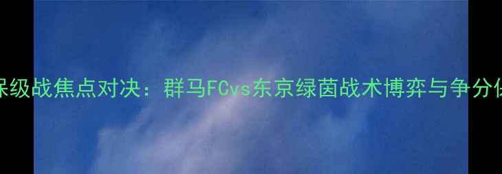 图片 J联赛保级战焦点对决：群马FCvs东京绿茵战术博弈与争分保级全1