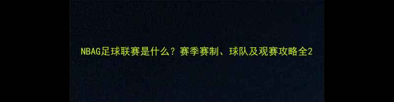 图片 NBAG足球联赛是什么？赛季赛制、球队及观赛攻略全2