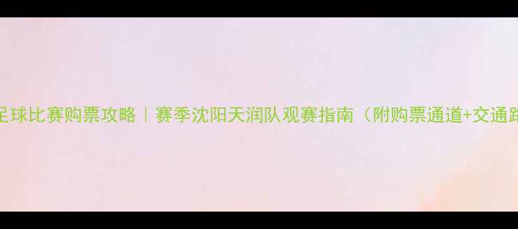 图片 ✨沈阳足球比赛购票攻略｜赛季沈阳天润队观赛指南（附购票通道+交通路线）🔥