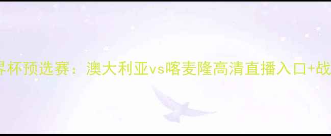 图片 世界杯预选赛：澳大利亚vs喀麦隆高清直播入口+战术1