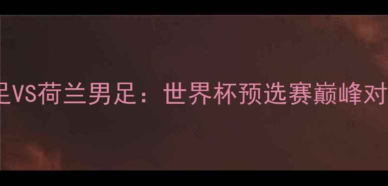 图片 中国男足VS荷兰男足：世界杯预选赛巅峰对决高清2
