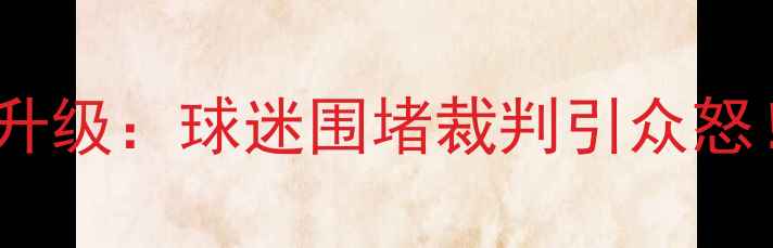 图片 中国足球联赛暴力冲突升级：球迷围堵裁判引众怒！如何避免悲剧重演？1