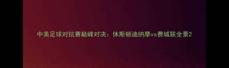 图片 中美足球对抗赛巅峰对决：休斯顿迪纳摩vs费城联全景2