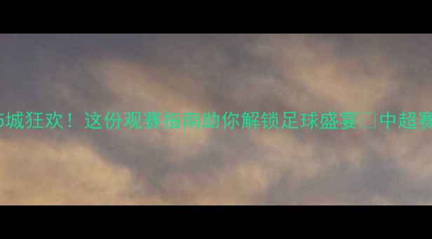 图片 中超城市巡礼：15城狂欢！这份观赛指南助你解锁足球盛宴🏆中超赛程足球观赛攻略2