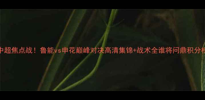 图片 中超焦点战！鲁能vs申花巅峰对决高清集锦+战术全谁将问鼎积分榜