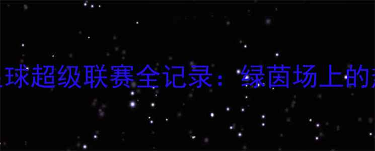 图片 乔氏中国足球超级联赛全记录：绿茵场上的热血与变革