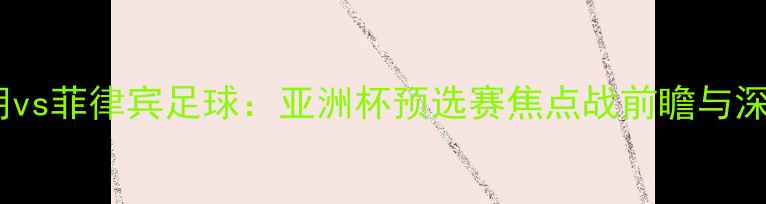 图片 伊朗vs菲律宾足球：亚洲杯预选赛焦点战前瞻与深度1