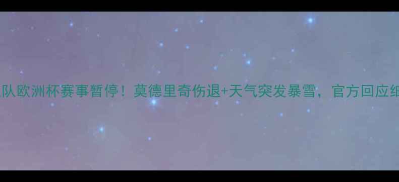 图片 克罗地亚队欧洲杯赛事暂停！莫德里奇伤退+天气突发暴雪，官方回应细节曝光1