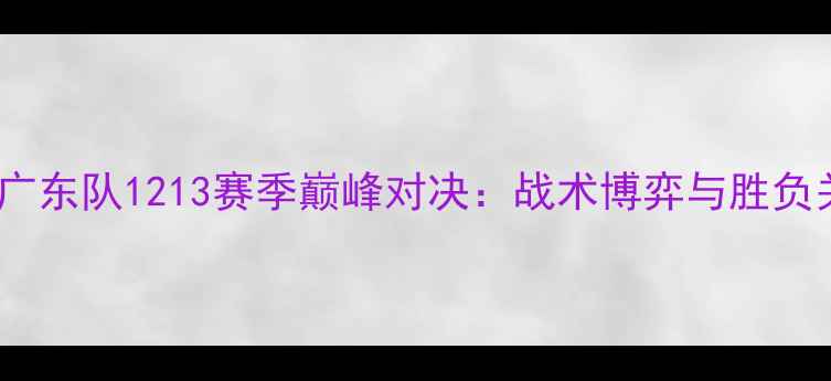 图片 北京队与广东队1213赛季巅峰对决：战术博弈与胜负关键深度1