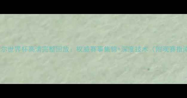 图片 卡塔尔世界杯高清完整回放：权威赛事集锦+深度技术（附观赛指南）2