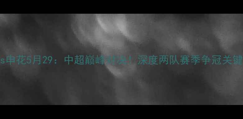 图片 国安vs申花5月29：中超巅峰对决！深度两队赛季争冠关键战役2